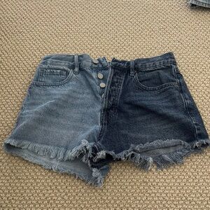pacsun jean shorts two tone